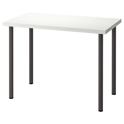 LINNMON / ADILS Scrivania, bianco/grigio scuro, 100x60 cm