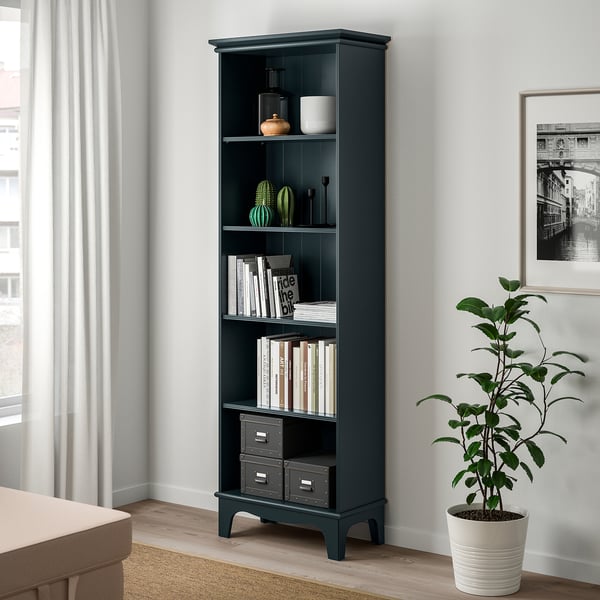 LOMMARP Libreria, blu scuro-verde, 65x199 cm