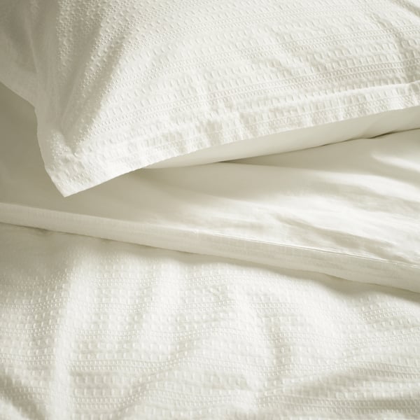 LUKTVICKER Copripiumino e 2 federe, bianco, 240x220/50x60 cm