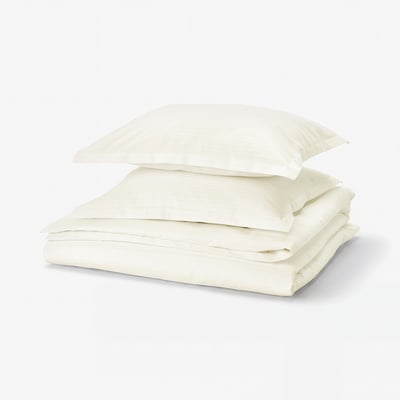LUKTVICKER Copripiumino e 2 federe, bianco, 240x220/50x60 cm