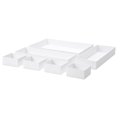 MALAREN Set di 7 scatole, bianco