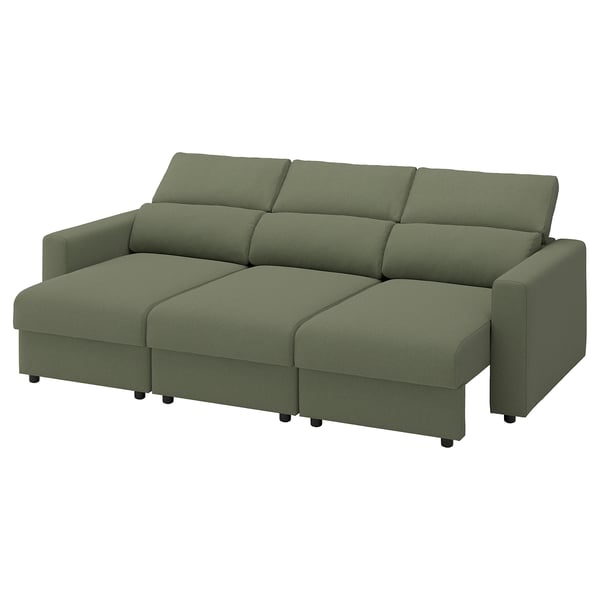 MALMKÖPING Divano a 3 posti, Tibbleby grigio-verde