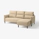 MANNARP Divano a 3 posti con chaise-longue, Saxemara grigio-beige