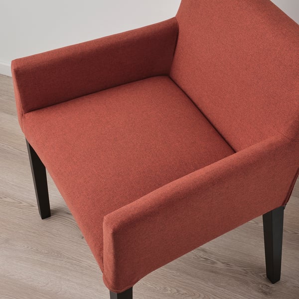 MÅRENÄS Sedia con braccioli, nero/Gunnared rossiccio