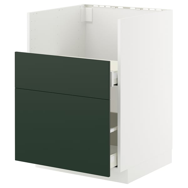 METOD / MAXIMERA Mob base lavello TALLSJÖN, bianco/Havstorp verde intenso, 60x60 cm
