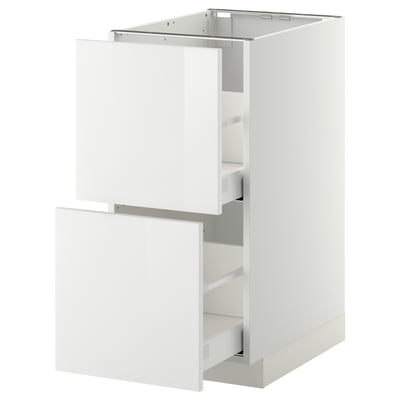 METOD / MAXIMERA Mobile 2 frontali/2 cassetti alti, bianco/Ringhult bianco, 40x60 cm