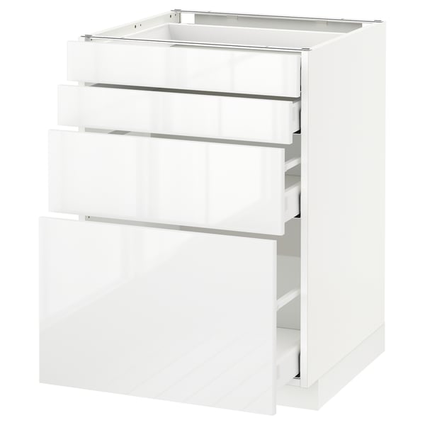 METOD / MAXIMERA Mobile/4 frontali/4 cassetti, bianco/Ringhult bianco, 60x60 cm