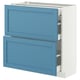 METOD / MAXIMERA Mobile base/2 frontali/3 cassetti, bianco/Lerhyttan blu, 80x37 cm