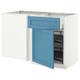 METOD / MAXIMERA Mobile base ang/cassetto/elem estr, bianco/Lerhyttan blu, 128x68 cm