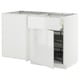 METOD / MAXIMERA Mobile base ang/cassetto/elem estr, bianco/Ringhult bianco, 128x68 cm