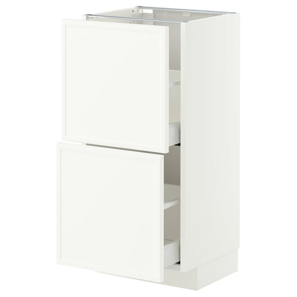 METOD / MAXIMERA Mobile base con 2 cassetti, bianco/Aspudden bianco opaco, 40x37 cm