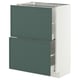 METOD / MAXIMERA Mobile base con 2 cassetti, bianco/Aspudden grigio scuro-verde, 60x37 cm