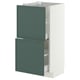 METOD / MAXIMERA Mobile base con 2 cassetti, bianco/Aspudden grigio scuro-verde, 40x37 cm