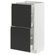 METOD / MAXIMERA Mobile base con 2 cassetti, bianco/Upplöv antracite opaco, 40x37 cm