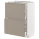 METOD / MAXIMERA Mobile base con 2 cassetti, bianco/Upplöv beige scuro opaco, 60x37 cm