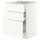 METOD / MAXIMERA Mobile base con 3 cassetti, bianco/Aspudden bianco opaco, 60x60 cm