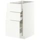 METOD / MAXIMERA Mobile base con 3 cassetti, bianco/Aspudden bianco opaco, 40x60 cm