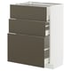 METOD / MAXIMERA Mobile base con 3 cassetti, bianco/Havstorp marrone-beige, 60x37 cm