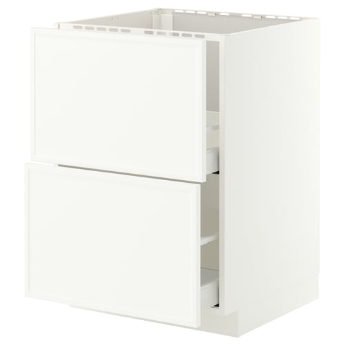 METOD / MAXIMERA Mobile lavello/2frontali/2cassetti, bianco/Aspudden bianco opaco, 60x60 cm