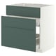 METOD / MAXIMERA Mobile lavello/3frontali/2cassetti, bianco/Aspudden grigio scuro-verde, 80x60 cm