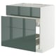 METOD / MAXIMERA Mobile lavello/3frontali/2cassetti, bianco/Kallarp grigio-verde scuro lucido, 80x60 cm