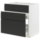 METOD / MAXIMERA Mobile lavello/3frontali/2cassetti, bianco/Upplöv antracite opaco, 80x60 cm