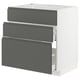 METOD / MAXIMERA Mobile lavello/3frontali/2cassetti, bianco/Voxtorp grigio scuro, 80x60 cm