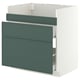 METOD / MAXIMERA Mobile lavello HAVSEN/3front/2cass, bianco/Aspudden grigio scuro-verde, 80x60 cm