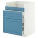 METOD / MAXIMERA Mobile lavello HAVSEN/3front/2cass, bianco/Lerhyttan blu, 60x60 cm