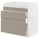 METOD / MAXIMERA Mobile lavello HAVSEN/3front/2cass, bianco/Upplöv beige scuro opaco, 80x60 cm