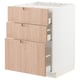 METOD / MAXIMERA Mobile p cottura/3frontali/3casset, bianco/Fröjered bambù chiaro, 60x60 cm