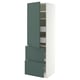 METOD / MAXIMERA Mobile/ripiani/4cassetti/anta/2fron, bianco/Aspudden grigio scuro-verde, 60x60x200 cm
