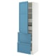 METOD / MAXIMERA Mobile/ripiani/4cassetti/anta/2fron, bianco/Lerhyttan blu, 60x60x200 cm