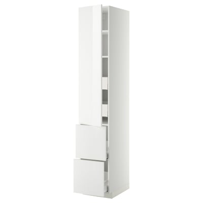 METOD / MAXIMERA Mobile/ripiani/4cassetti/anta/2fron, bianco/Ringhult bianco, 40x60x220 cm