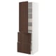METOD / MAXIMERA Mobile/ripiani/4cassetti/anta/2fron, bianco/Sinarp marrone, 60x60x200 cm