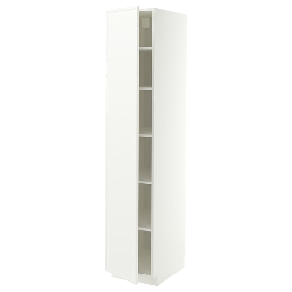 METOD Mobile alto con ripiani, bianco/Aspudden bianco opaco, 40x60x200 cm