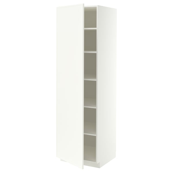 METOD Mobile alto con ripiani, bianco/Aspudden bianco opaco, 60x60x200 cm