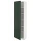 METOD Mobile alto con ripiani, bianco/Havstorp verde intenso, 60x37x200 cm