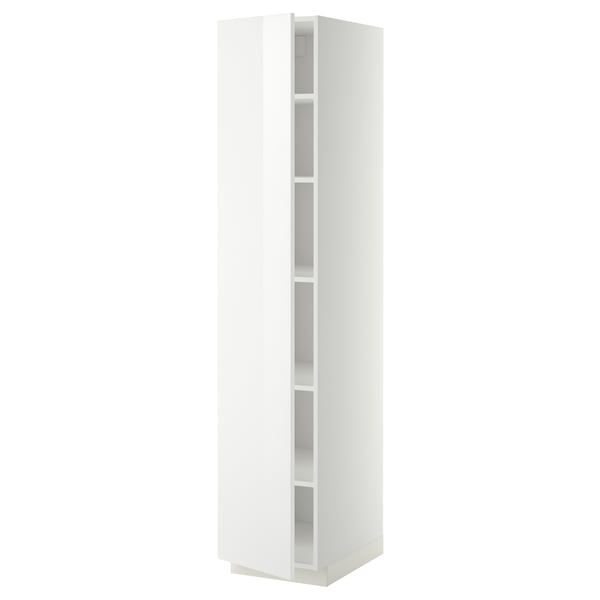METOD Mobile alto con ripiani, bianco/Ringhult bianco, 40x60x200 cm