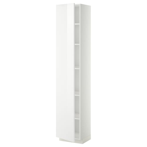 METOD Mobile alto con ripiani, bianco/Ringhult bianco, 40x37x200 cm