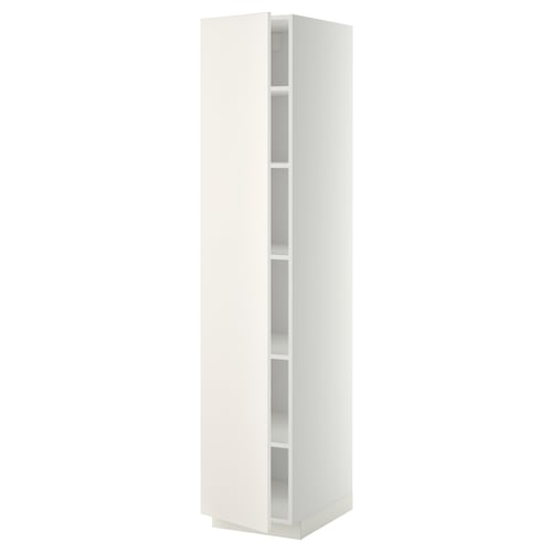 METOD Mobile alto con ripiani, bianco/Veddinge bianco, 40x60x200 cm
