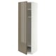 METOD Mobile alto con ripiani/cestello, bianco/VOXTORP grigio-marrone scuro lucido verticale, 60x60x200 cm