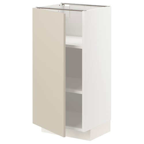 METOD Mobile base con ripiani, bianco/Havstorp beige, 40x37 cm