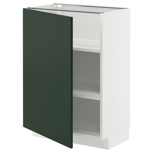 METOD Mobile base con ripiani, bianco/Havstorp verde intenso, 60x37 cm