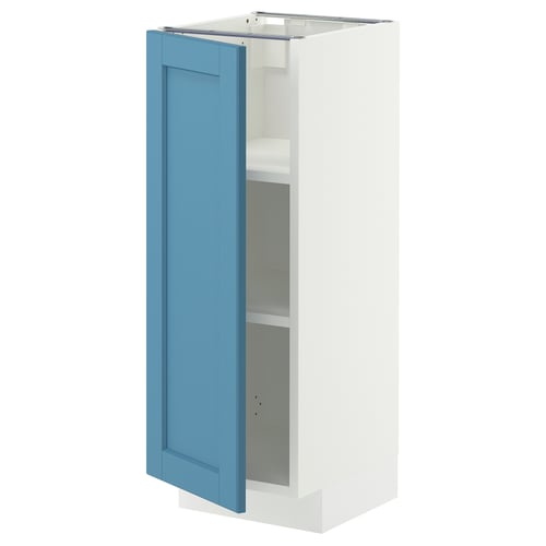 METOD Mobile base con ripiani, bianco/Lerhyttan blu, 30x37 cm