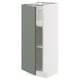 METOD Mobile base con ripiani, bianco/Nickebo grigio-verde opaco, 30x37 cm