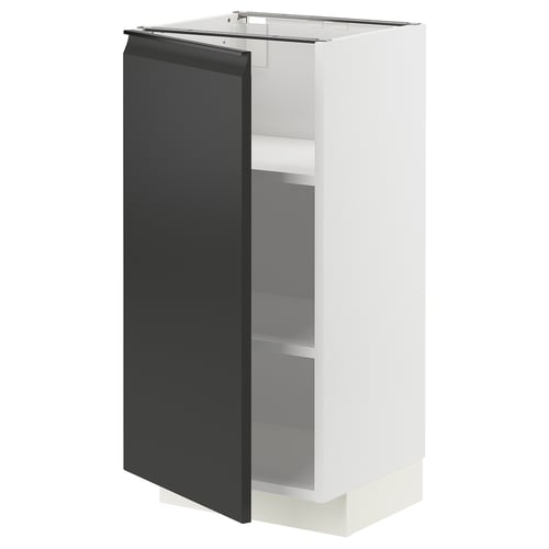 METOD Mobile base con ripiani, bianco/Upplöv antracite opaco, 40x37 cm