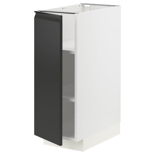 METOD Mobile base con ripiani, bianco/Upplöv antracite opaco, 30x60 cm