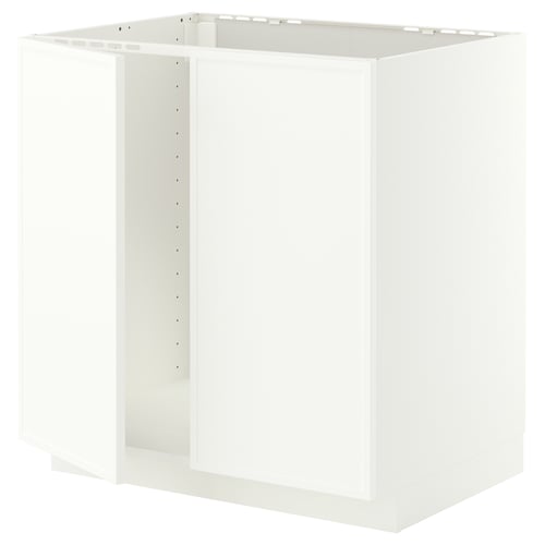 METOD Mobile base per lavello + 2 ante, bianco/Aspudden bianco opaco, 80x60 cm