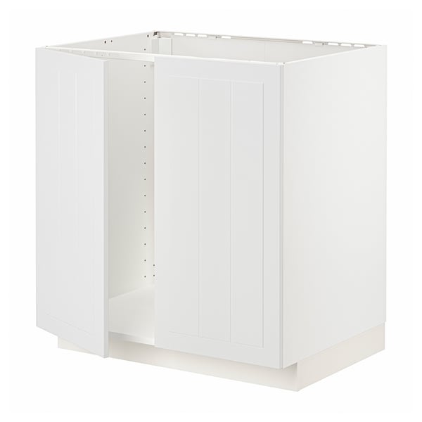 METOD Mobile base per lavello + 2 ante, bianco/Stensund bianco, 80x60 cm
